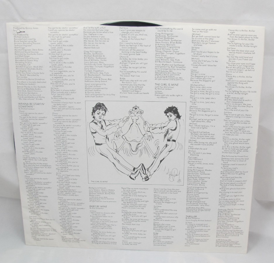 Michael Jackson Thriller Vinyl LP 1982 Epic QE 38112 EX/VG+ Vintage Gatefold 80s