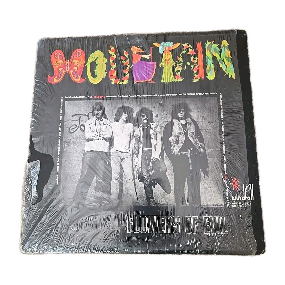 Mountain 1971 Flowers Of Evil 33 RPM Vinyl Windfall 5501 LP VG/VG+