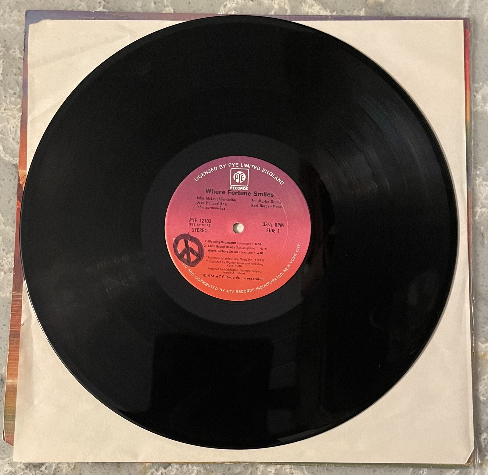 John McLaughlin: Where Fortune Smiles ~ Pye Records PYE 12103 LP 1975