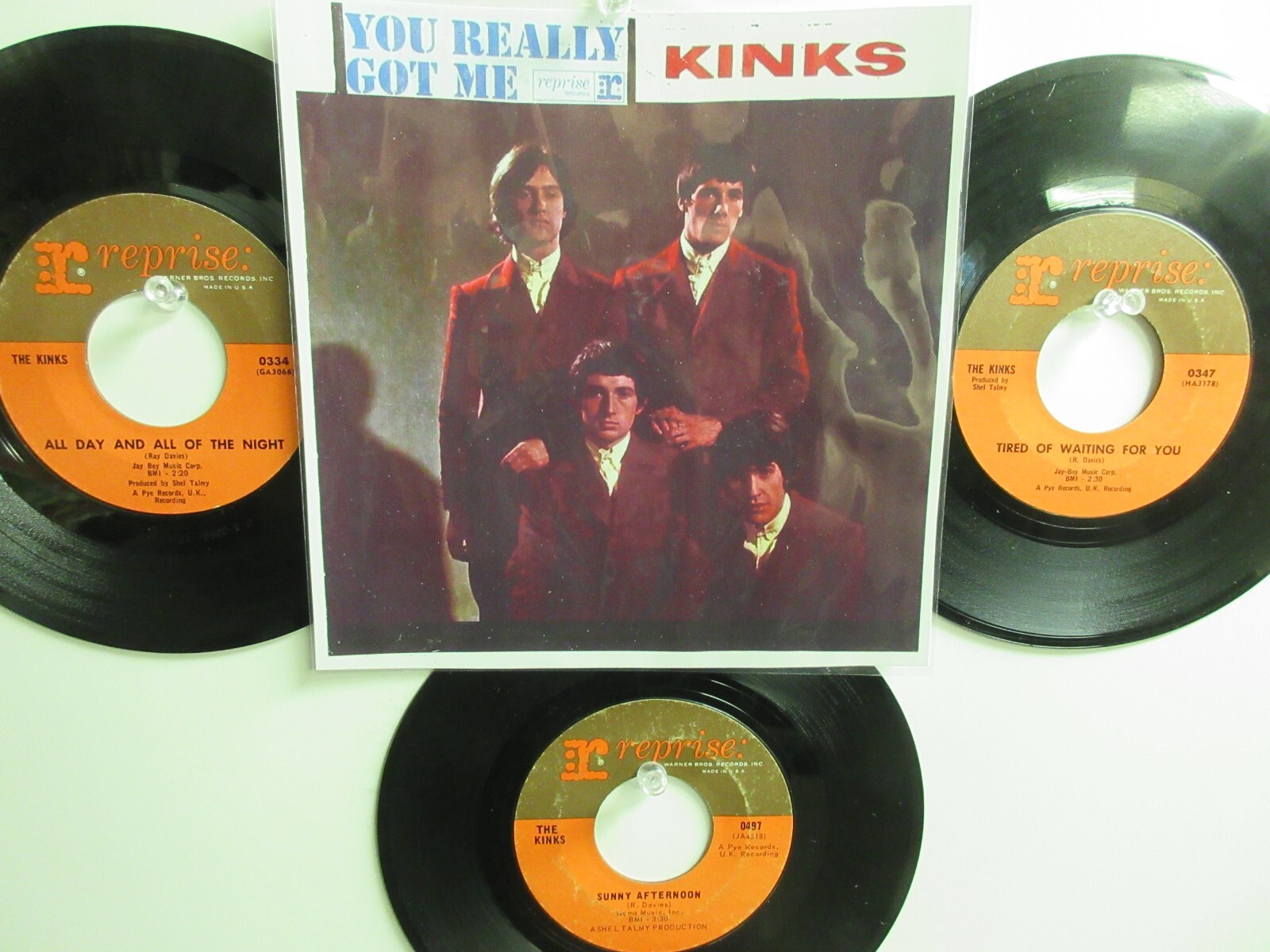 💥’ THE KINKS ‘ HIT 45’s + PICTURE [You Really Got Me] THE 60’s !💥