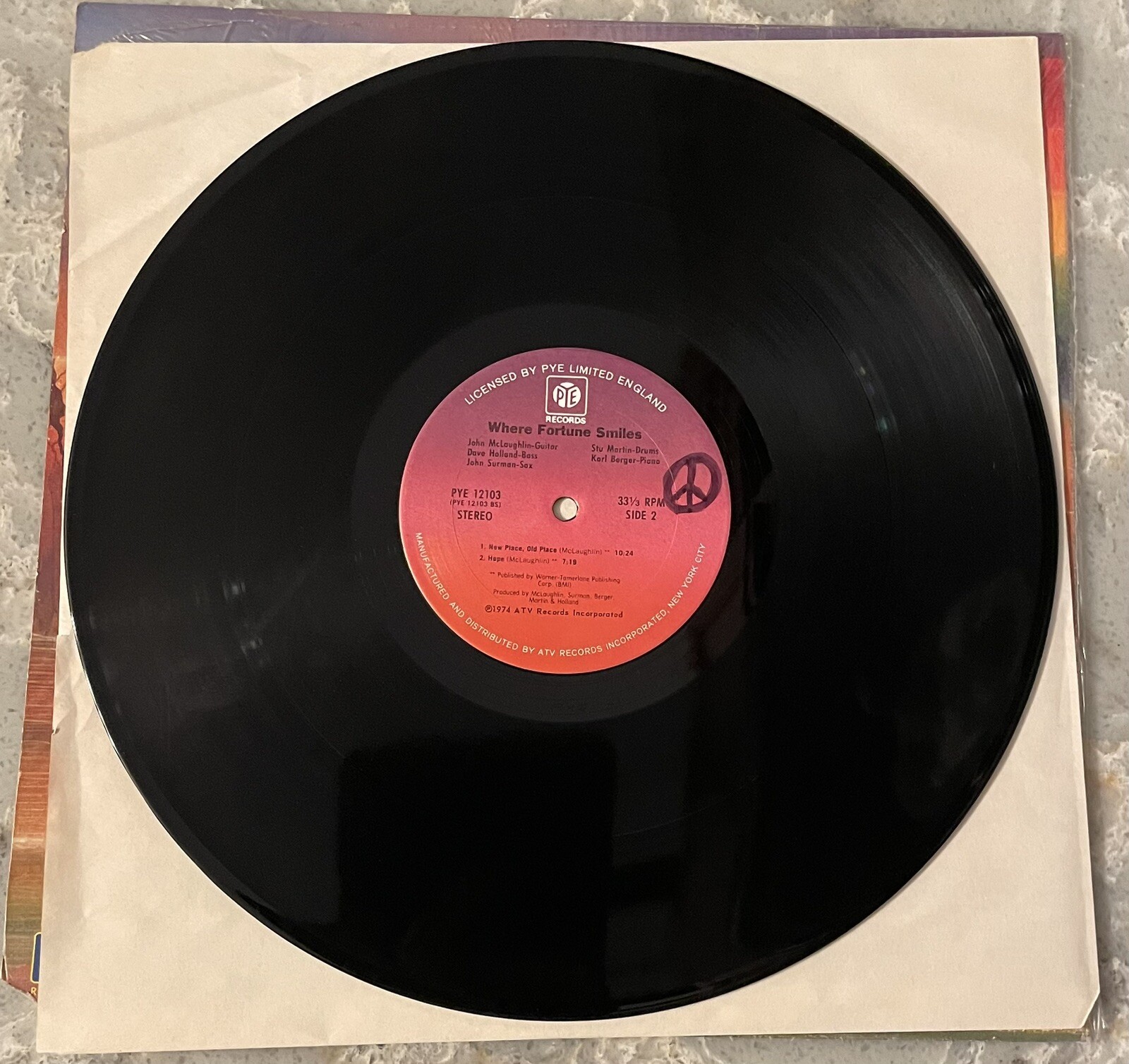 John McLaughlin: Where Fortune Smiles ~ Pye Records PYE 12103 LP 1975