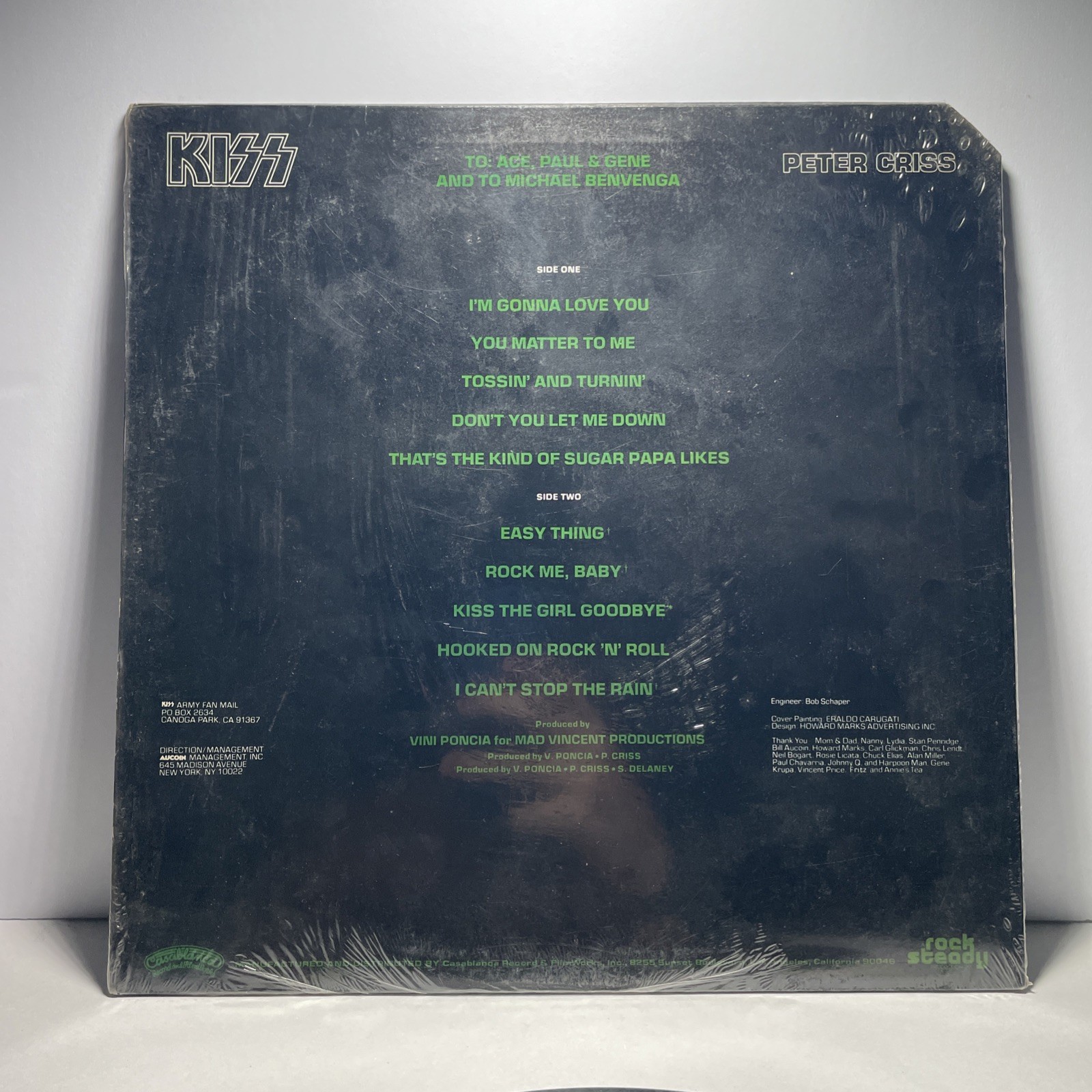 Kiss – Peter Criss – FAST SHIPPING – Rare 1978 Vinyl Lp with Poster