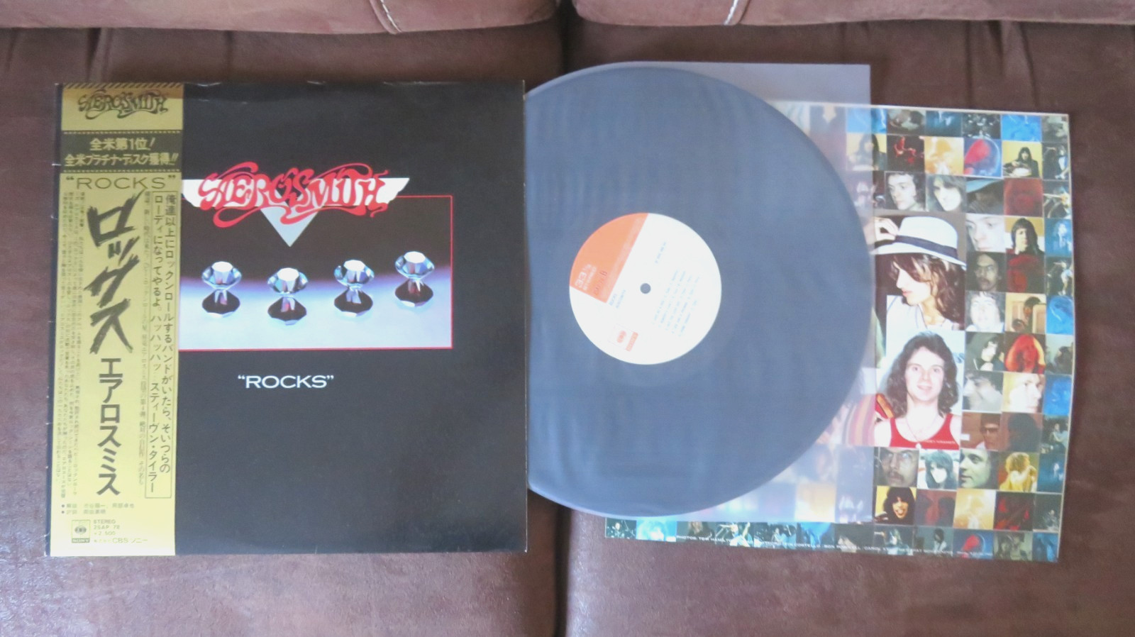 AEROSMITH- ROCKS JAPANESE VINYL PRESSING, GOLD SHINY , OBI, INNER