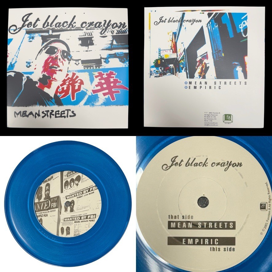 Jet Black Crayon · Tommy Guerrero MEAN STREETS 7″ Blue Vinyl Record 2002 Gadget
