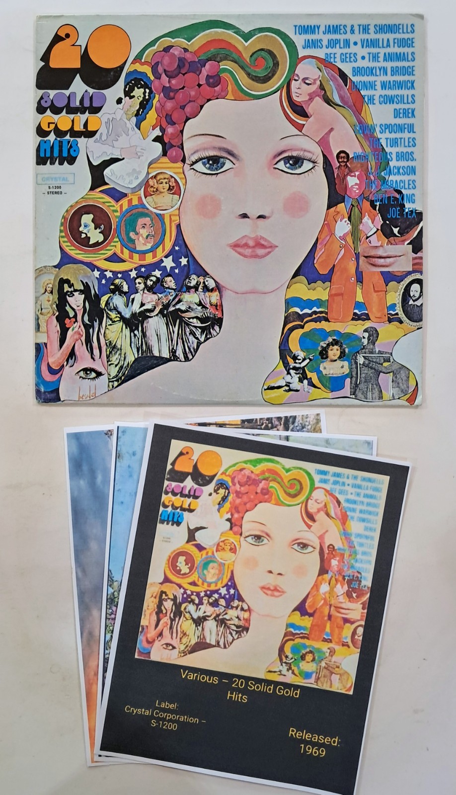 “20 Solid Gold Hits” (1969), Crystal Corporation, LP, W/EXTRAS & Free Shipping