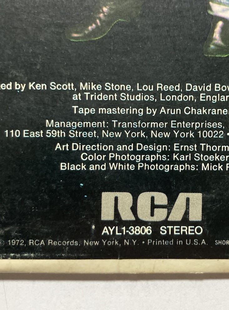LOU REED “Transformer” 1972 Vinyl LP RCA ‎AYL1-3806 (Best Buy 1980 Reissue)