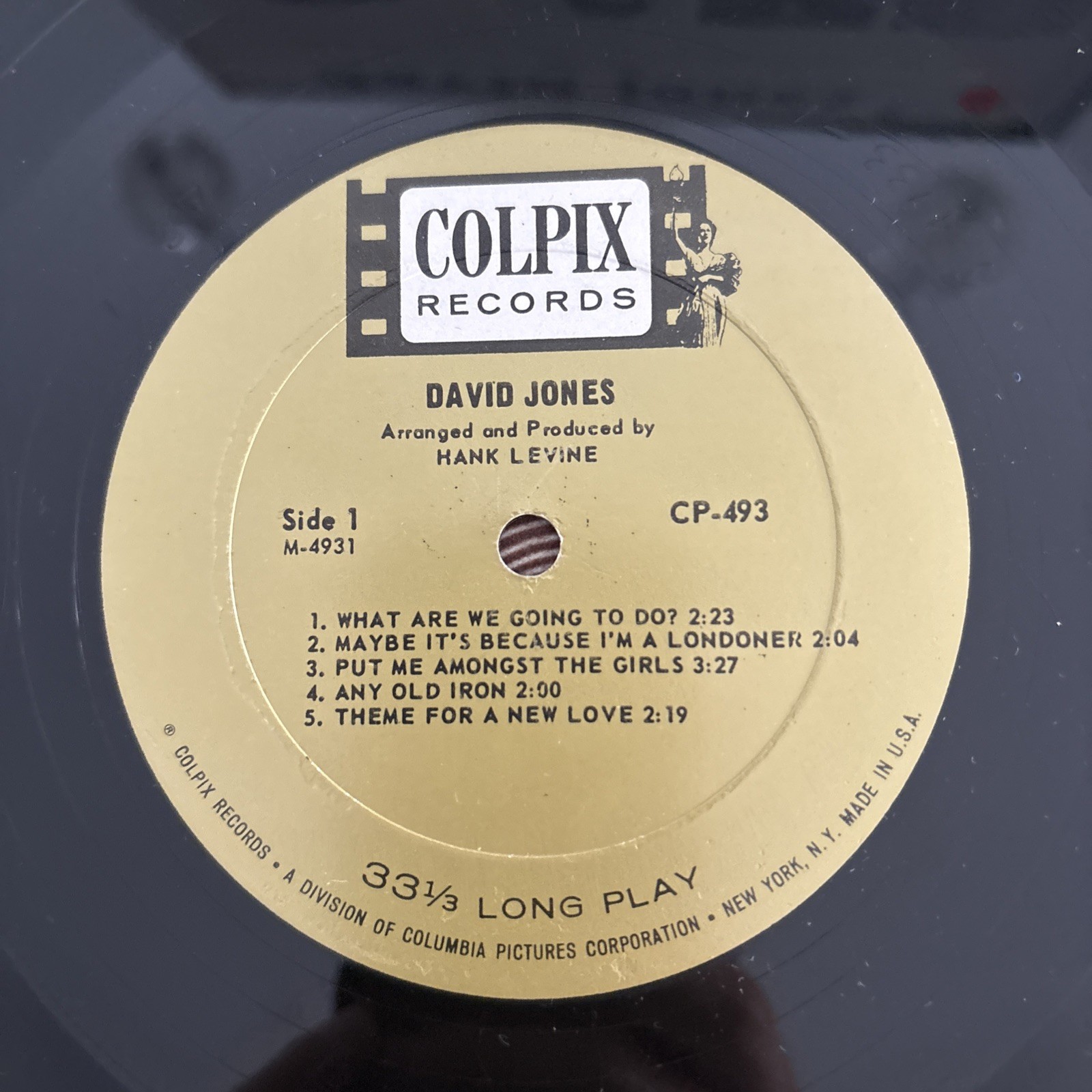 DAVID JONES Self-Titled Davey Monkees 1965 Mono Colpix Records CP-493 EX- Vinyl