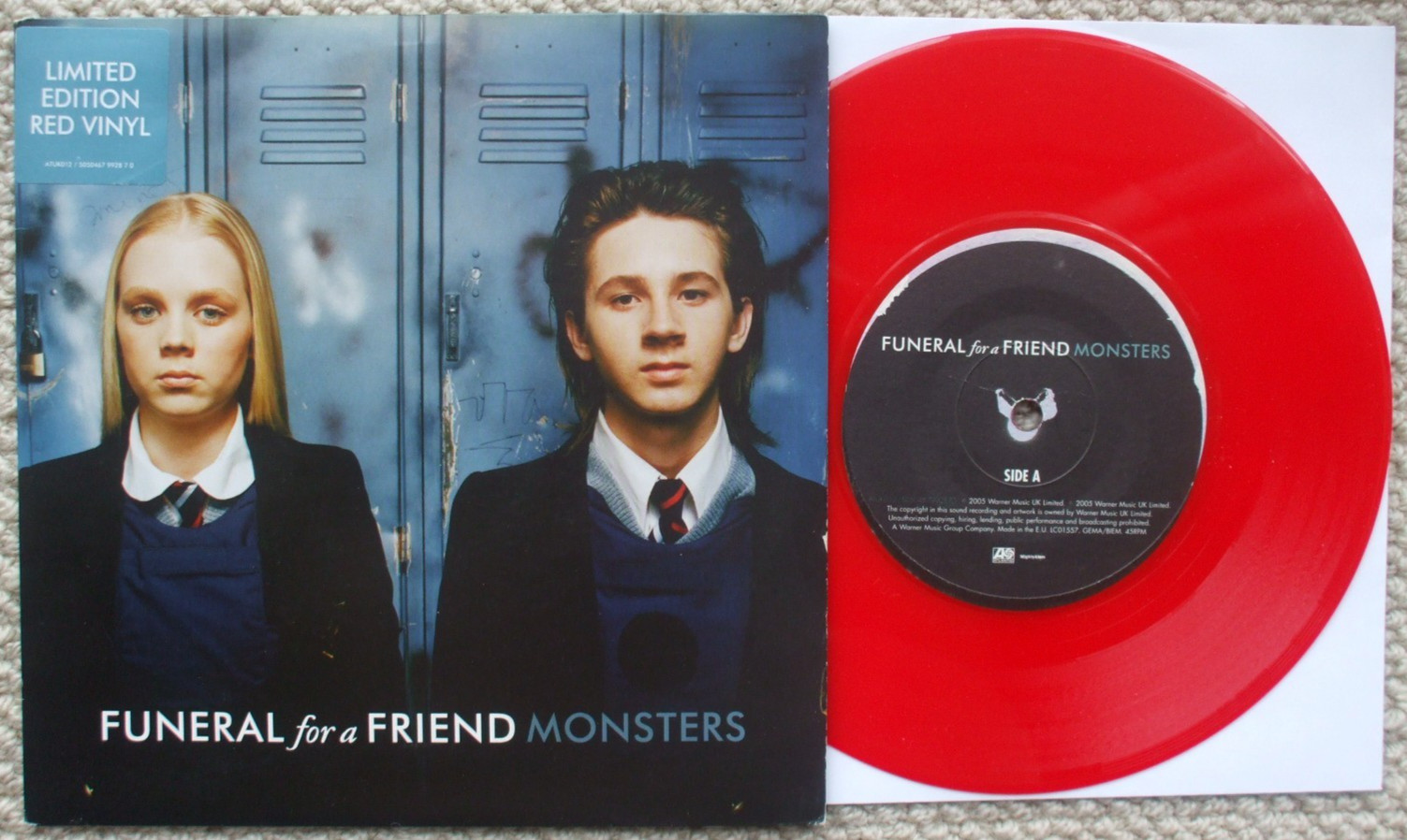 Funeral For A Friend – Monsters / Babylon’s Burning – EX- RED VINYL 45 +PS