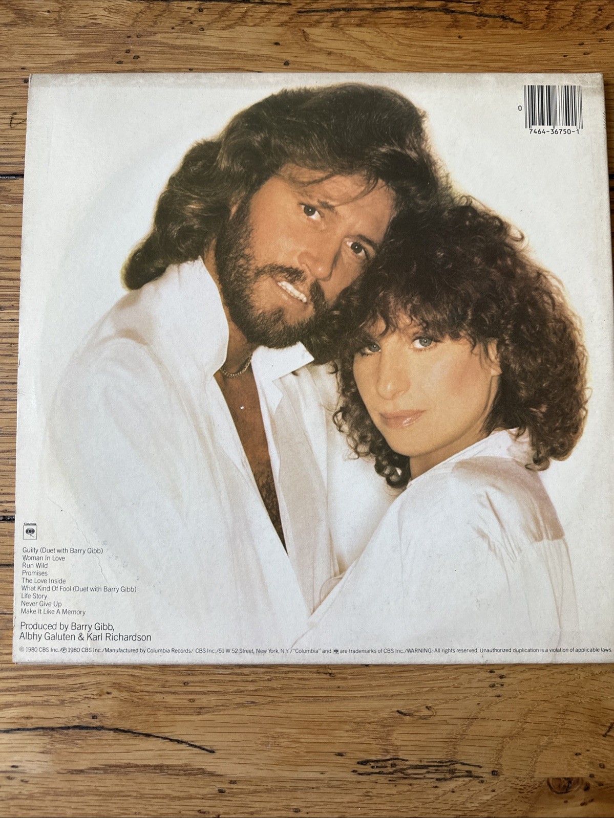 Barbra Streisand – Guilty – 1980 – Columbia FC 36750 Vinyl LP VG+/VG+