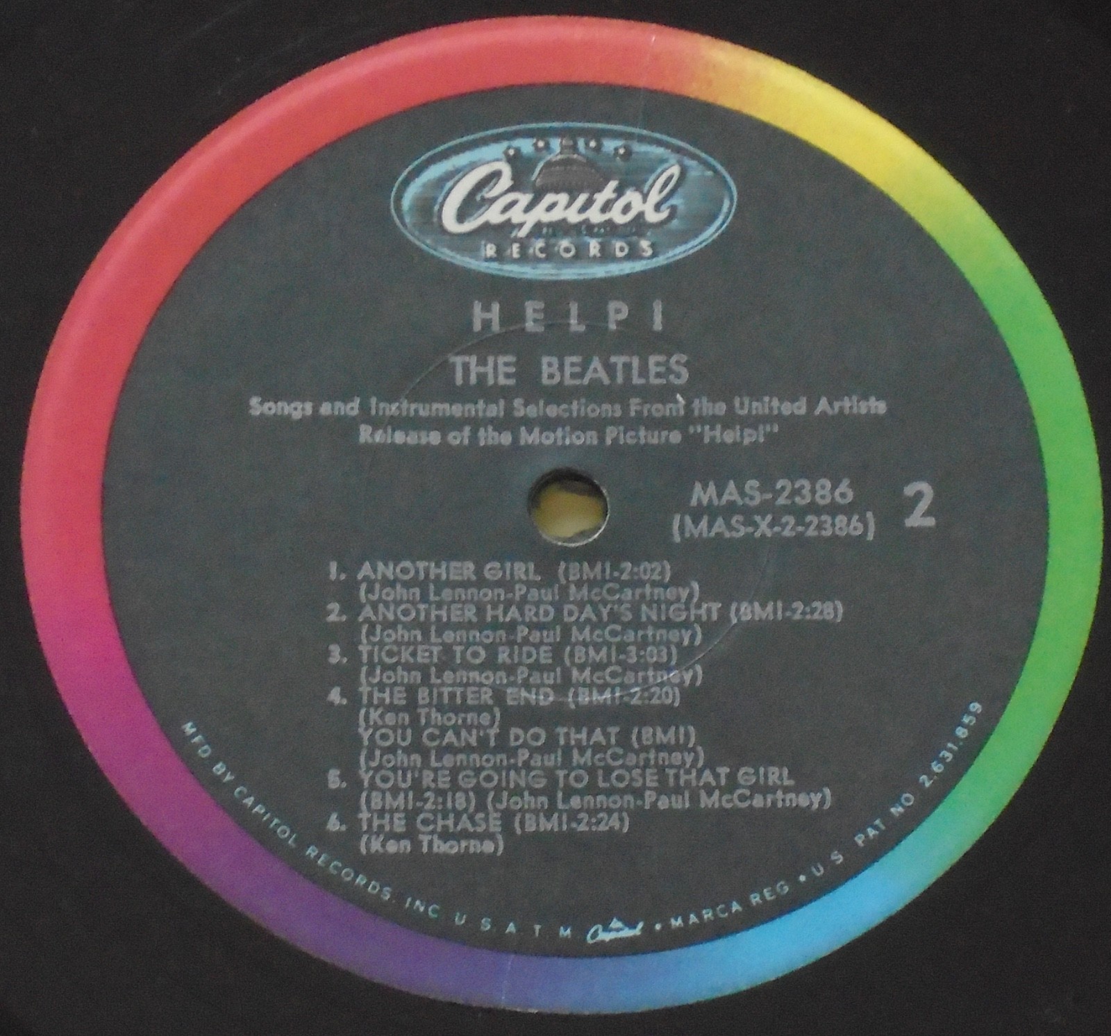 BEATLES, Help! MONO USA 1st pressing Excellent- LP FREE SHIPPING