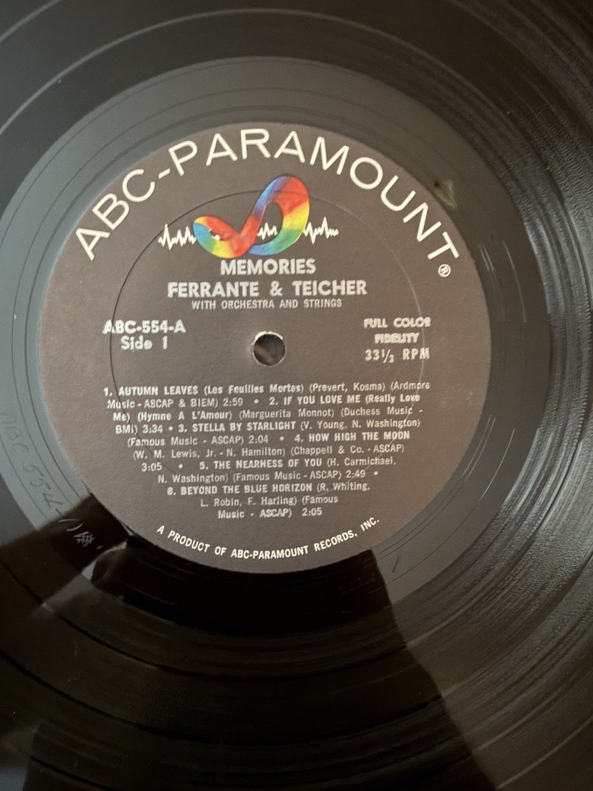 Memories Ferrante and Teicher Orchestra ABC Paramount LP Monaural Mono ABC 554