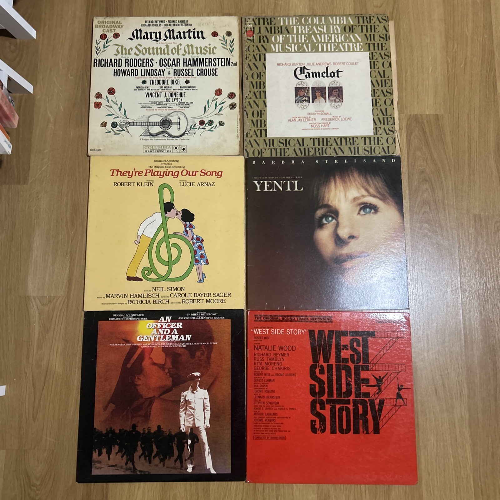 Lot of 6 Vintage Vinyl Records Broadway Shows Musicals Movies 50s, 60s, 70s, 80s