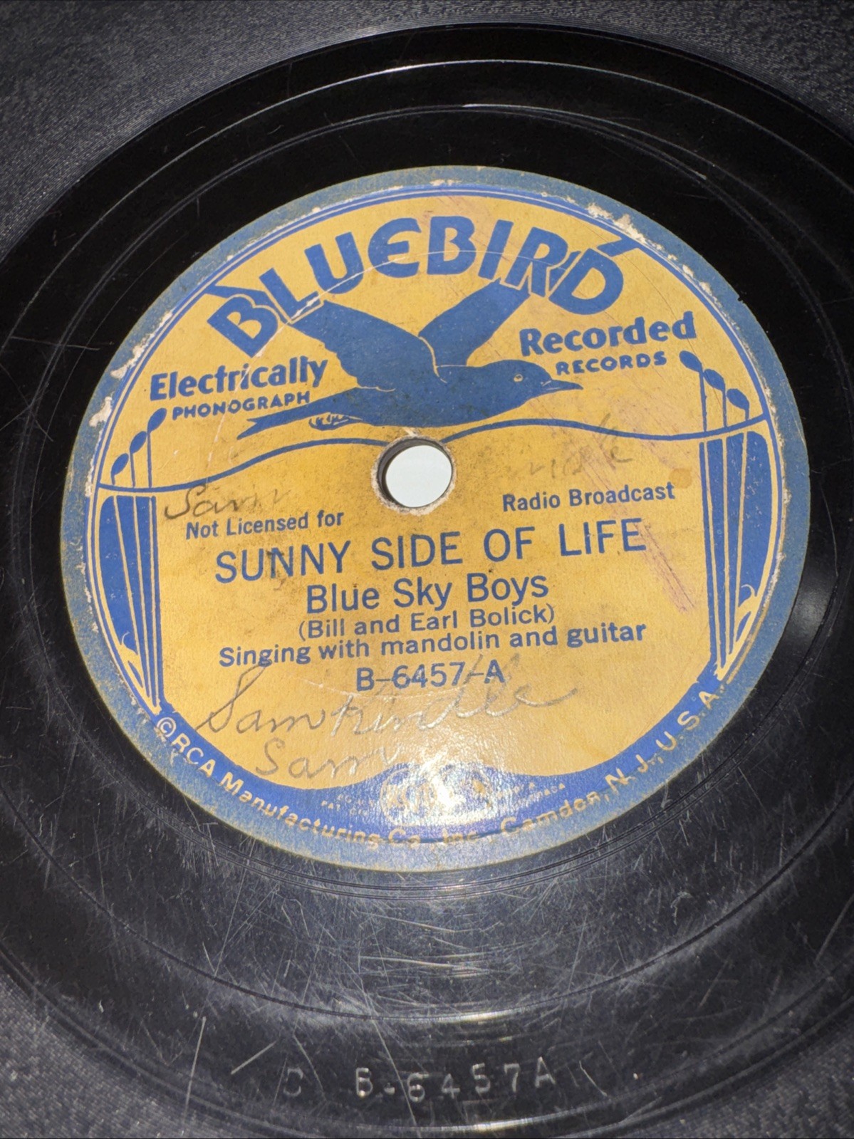 Bluebird 78 RPM Blue Sky Boys – Sunny Side Of Life 6457 V Country