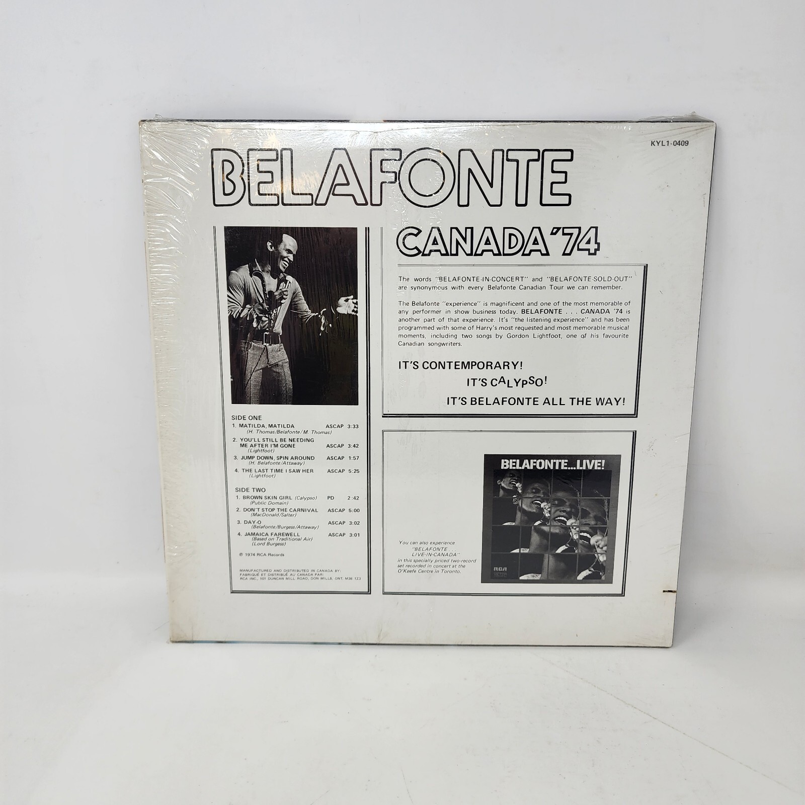 Belfonte Canada ’74 Album Vinyl Record LP Best Buy Series RCA Records