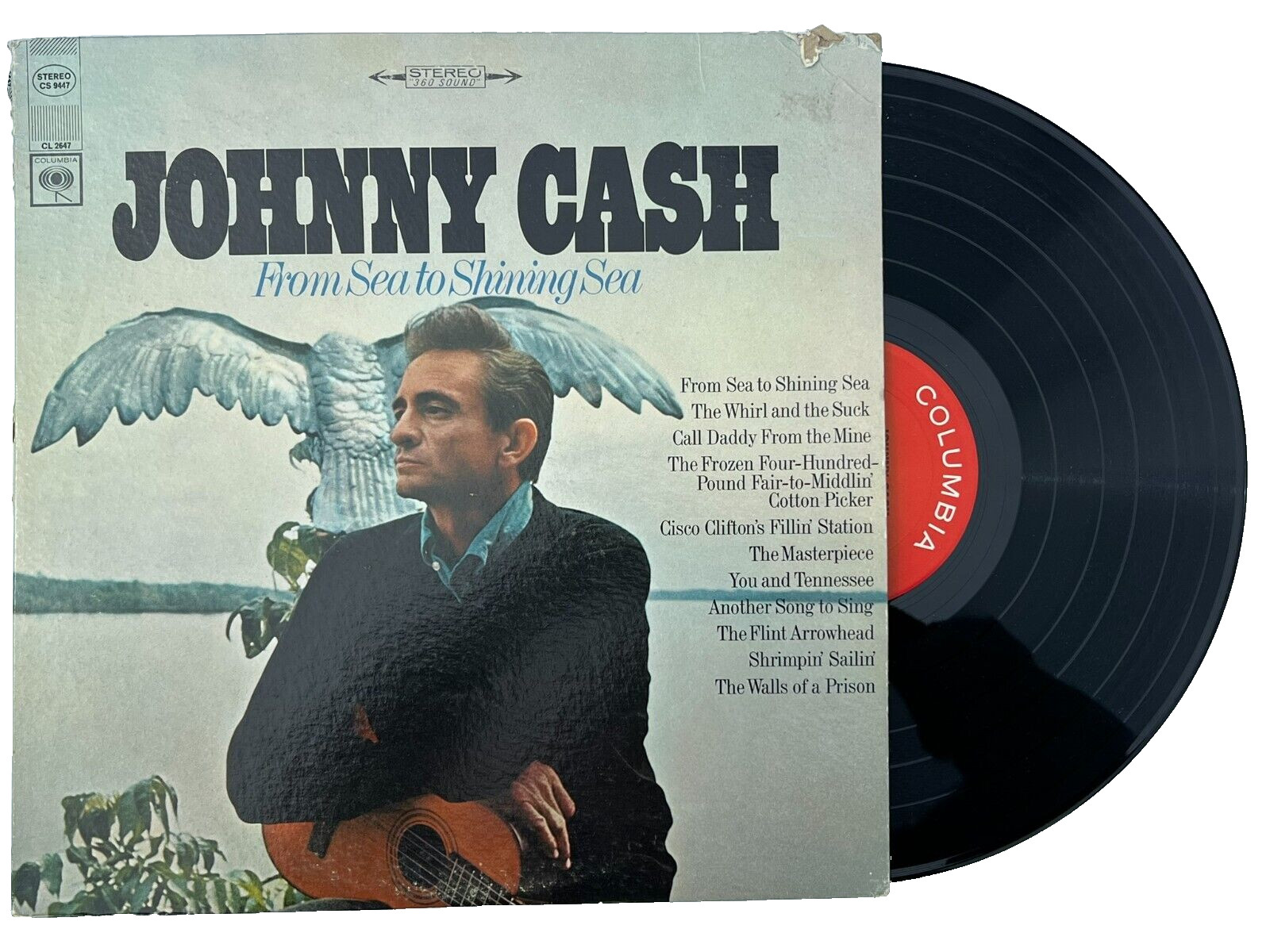 JOHNNY CASH FROM SEA TO SHINING SEA USED VINYL LP RECORD 360 SOUND STEREO