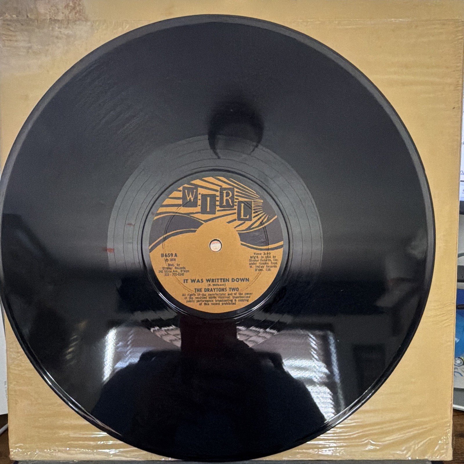 The Draytons Two “It Was Written Down / Play Dah Spouge” Vinyl Single (1978)