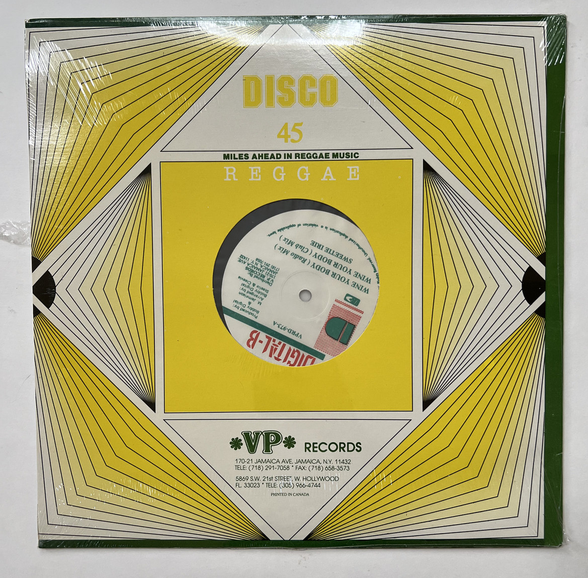 Vintage Disco 45 Reggae LP Vinyl Album VP Records, Wine Your Body, New Sealed