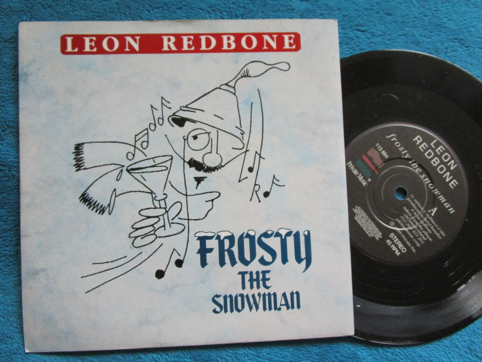 Leon Redbone ‎– Frosty The Snowman Private Music 113 884 Vinyl 7inch Single