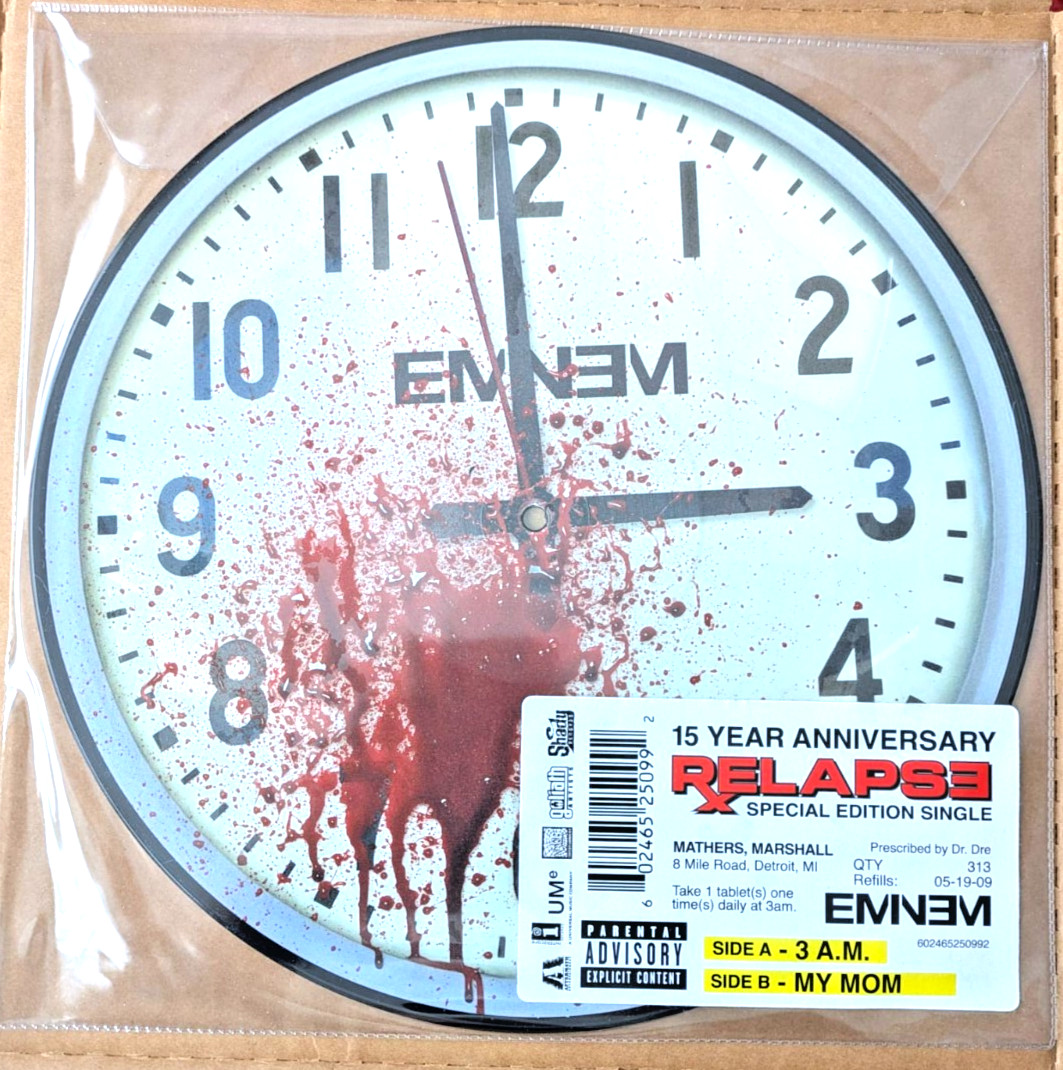 EMINEM NEW SEALED 3AM/MY MOM BLOOD SPLATTER USA 12″ SPECIAL EDITION VINYL