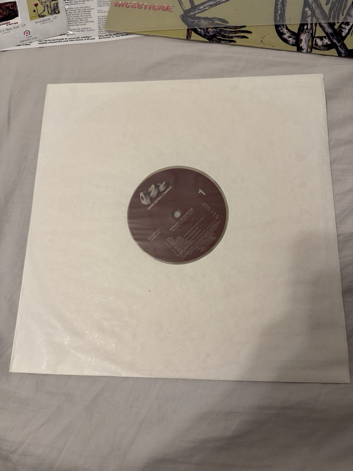 Nirvana Incesticide Clear Vinyl LP 2011 ORG Music Pallas Press ORGM-1005 VG+