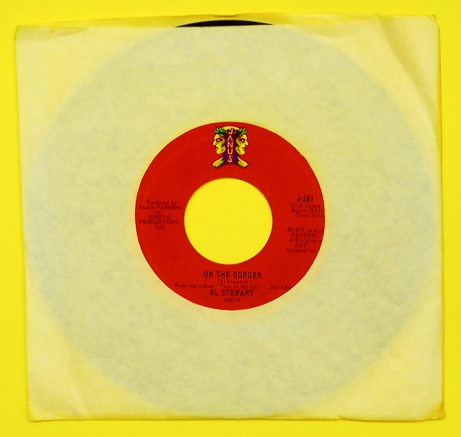 AL STEWART RARE VINTAGE 1977 JANUS 45 ON THE BORDER YEAR OF THE CAT ALAN PARSONS