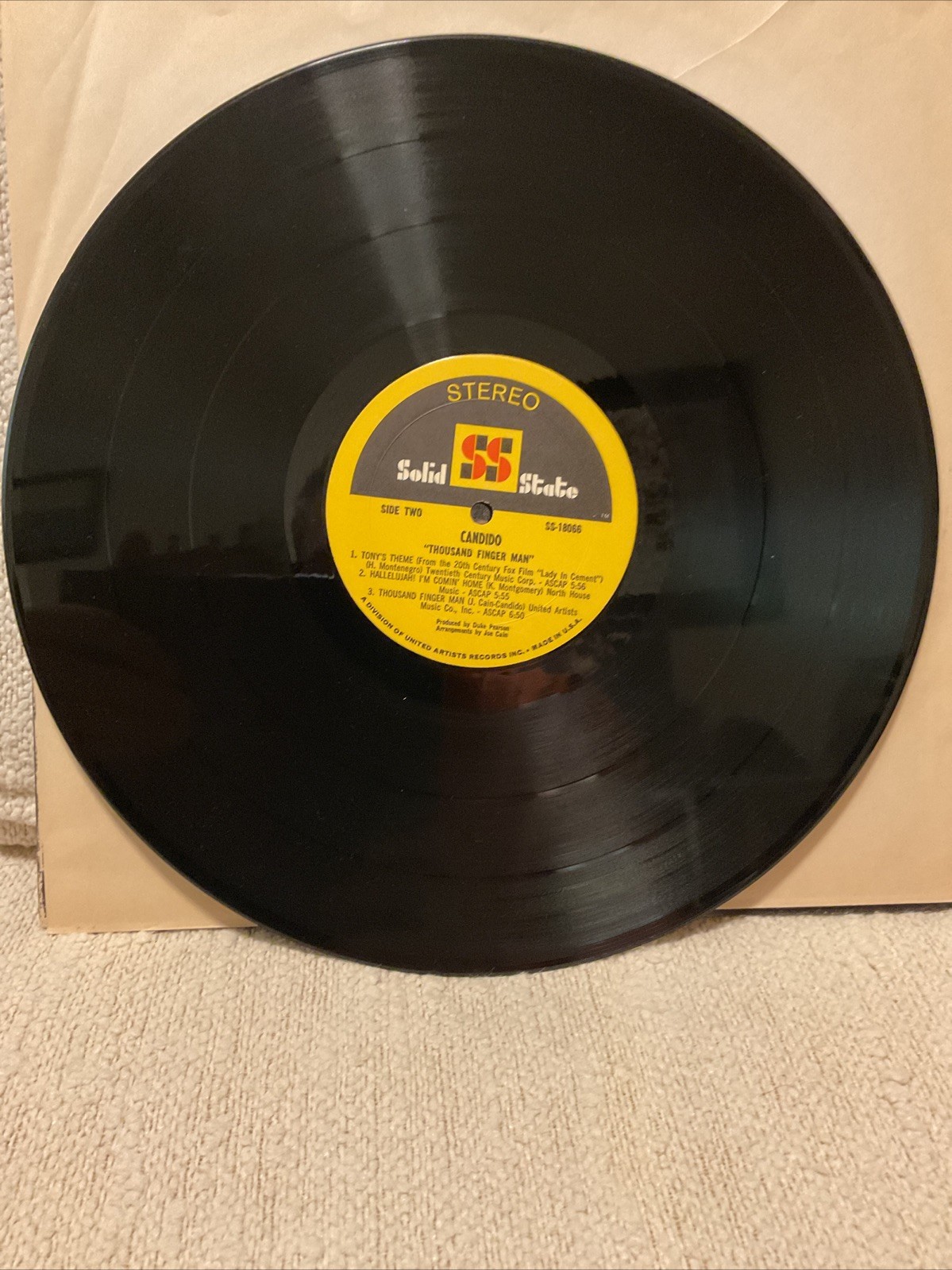 CANDIDO Thousand Finger Man LP SOLID STATE SS STEREO 1970 Afro Latin Jazz Funk