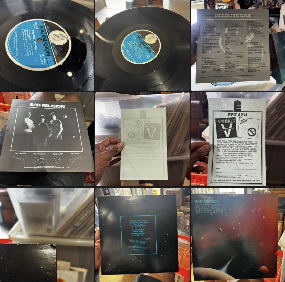 Bad Religion Into The Unknown Vinyl LP Record OG 1983 Press Epitaph Inserts NM-