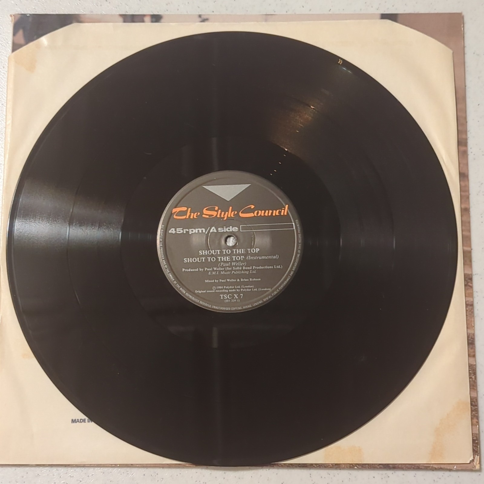 The Style Council Shout! 12″ Black Vinyl Single 45 RPM Polydor TSC X 7 1984 UK