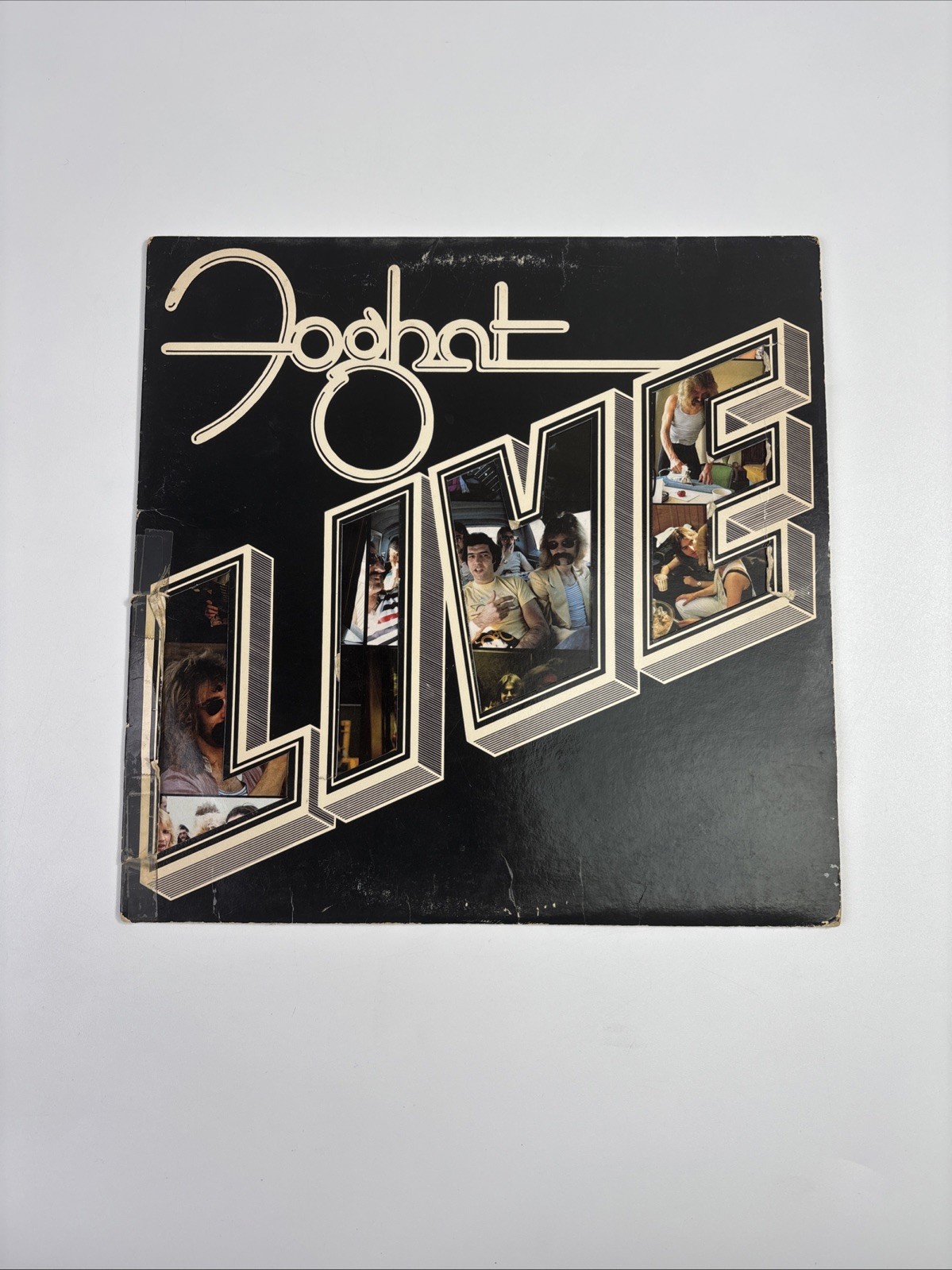 FOGHAT Live LP 1977 DIE-CUT COVER w/ INNER Vinyl BEARSVILLE Record Album