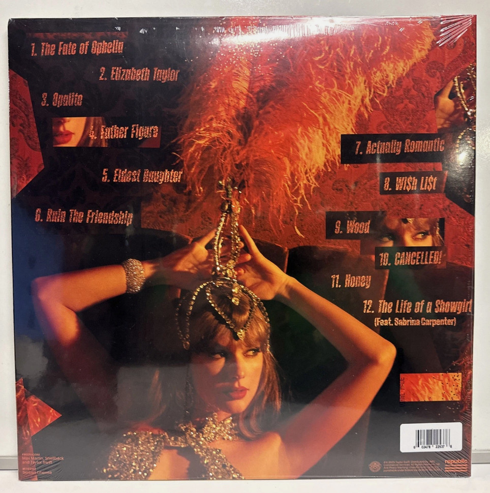Taylor Swift The Life Of A Showgirl Lit My Sky Up Orange Metallic Vinyl Album
