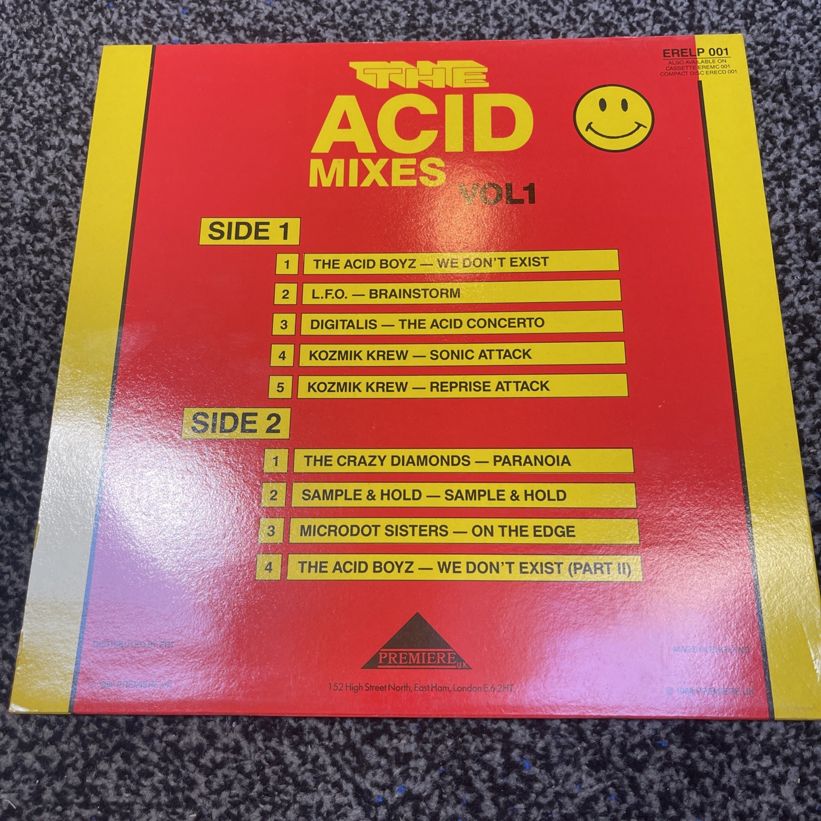 The Acid Mixes Vol. 1 – 12″ LP Compilation – Premiere – Acid House 1988