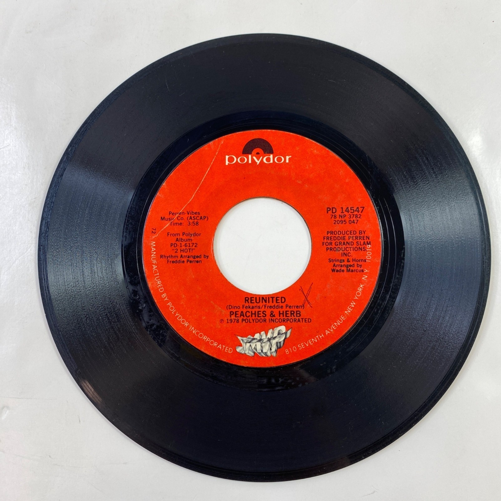 Vintage Polydor Records 45 RPM Vinyl Single Peaches & Herb Easy As Pie/Reunited