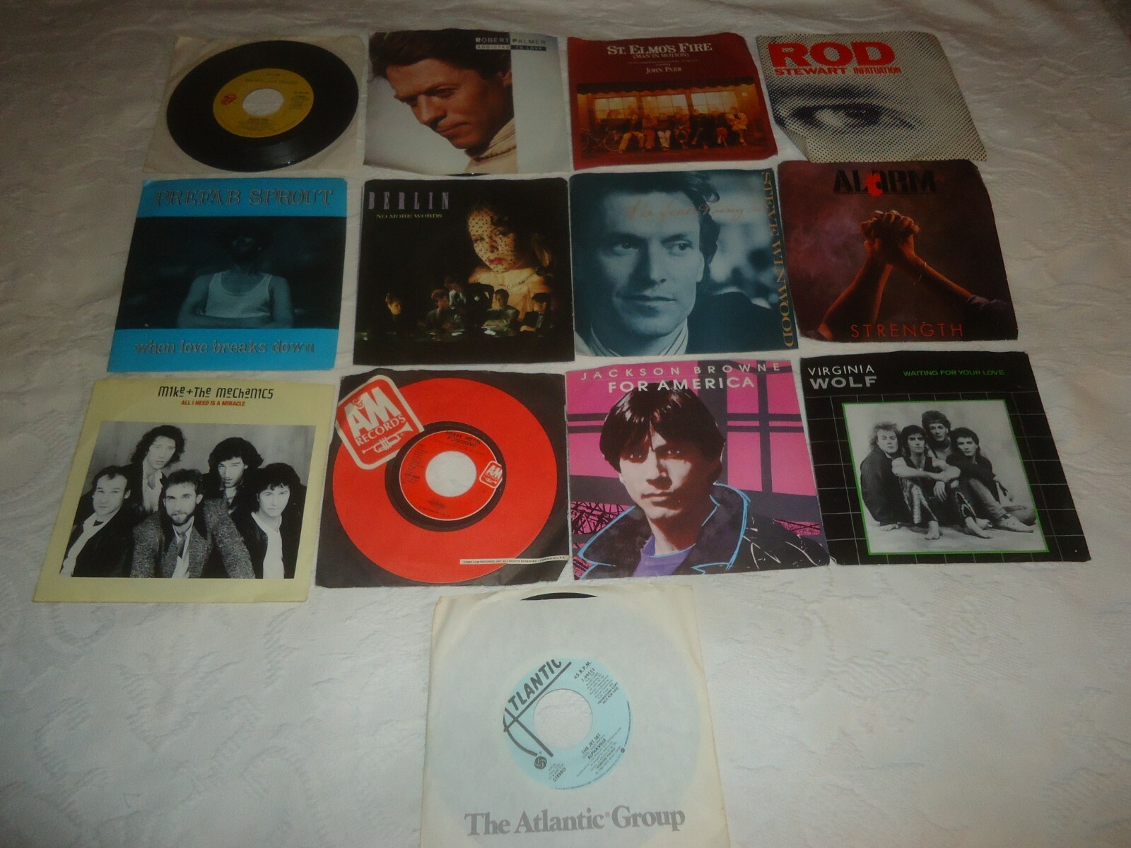 VARIOUS ARTISTS-13 ASSORTED 80’S ROCK SINGLES 7″ 45’S ALL EXC. VG+ ROBERT PALMER