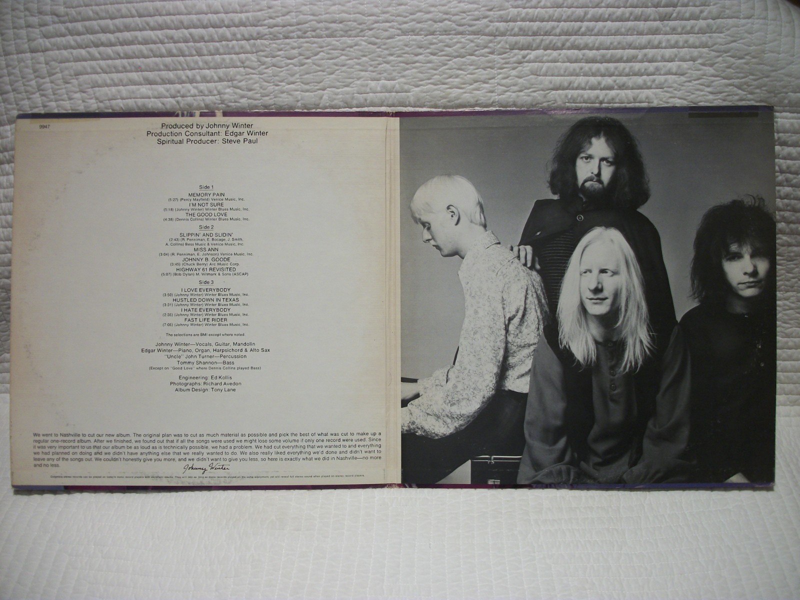 JOHNNY WINTER SECOND WINTER 2 X VINYL LP ALBUM 1969 KCS 9947