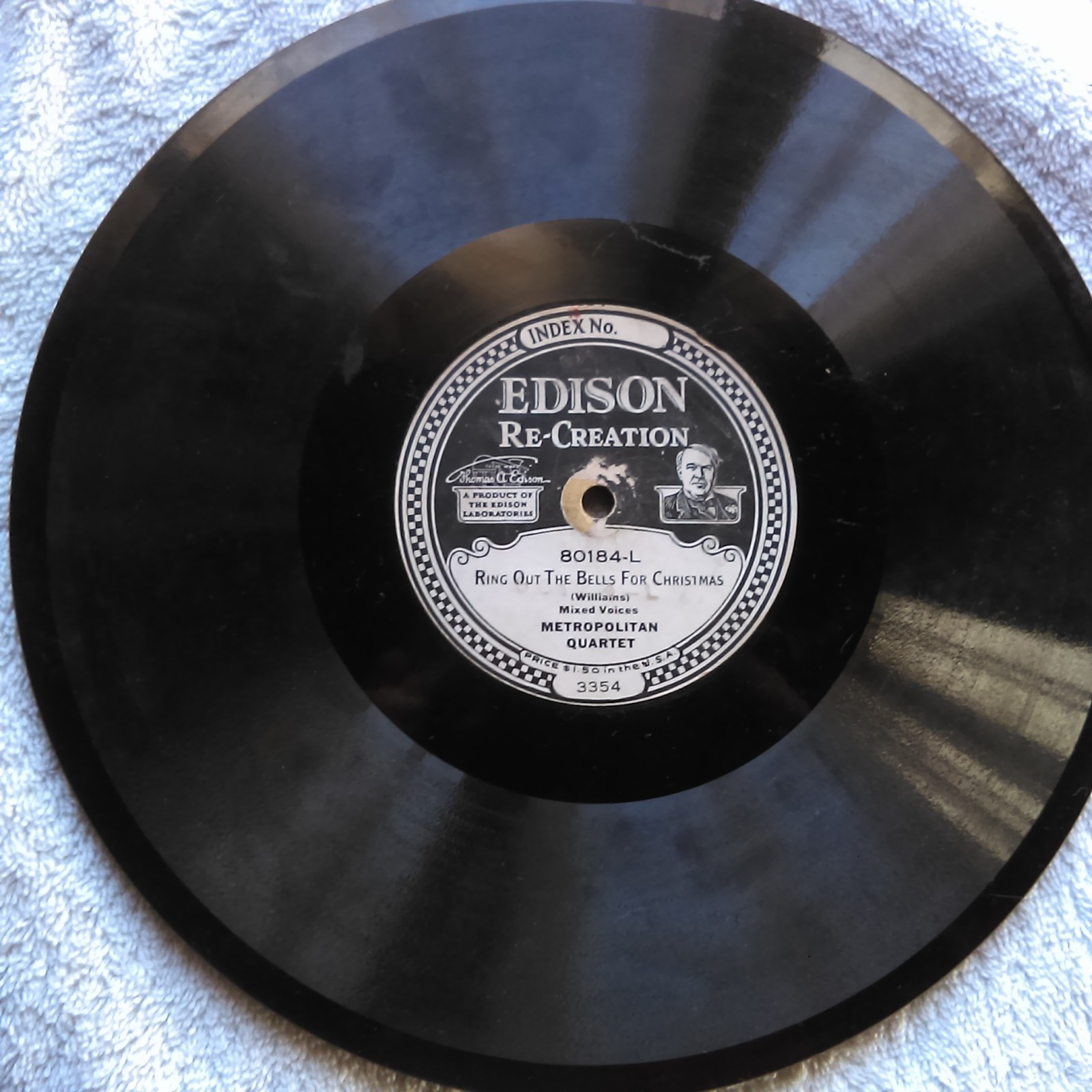 Edison Disc 80184, Metro Quartet, Bells for Christmas, Chalmers, Birthday King V
