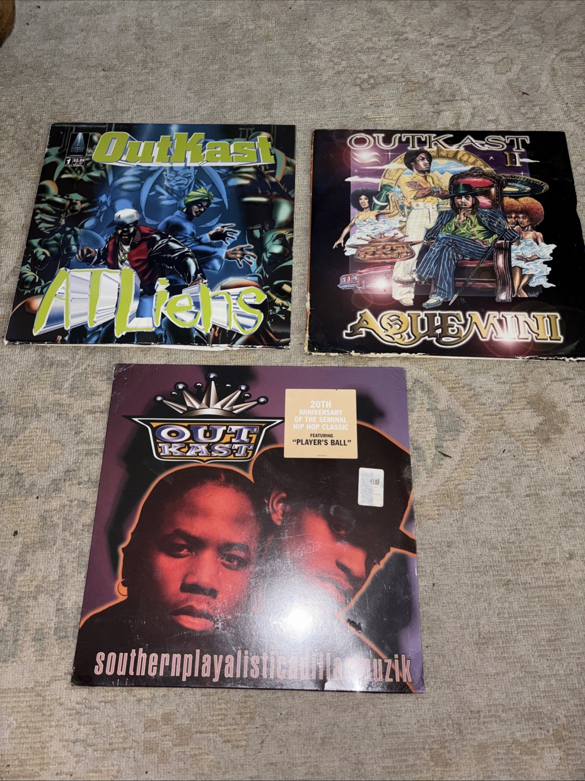 Three OutKast Atliens/Aquemini/Southernplayalistical One Sealed LP Vinyl Bundle]