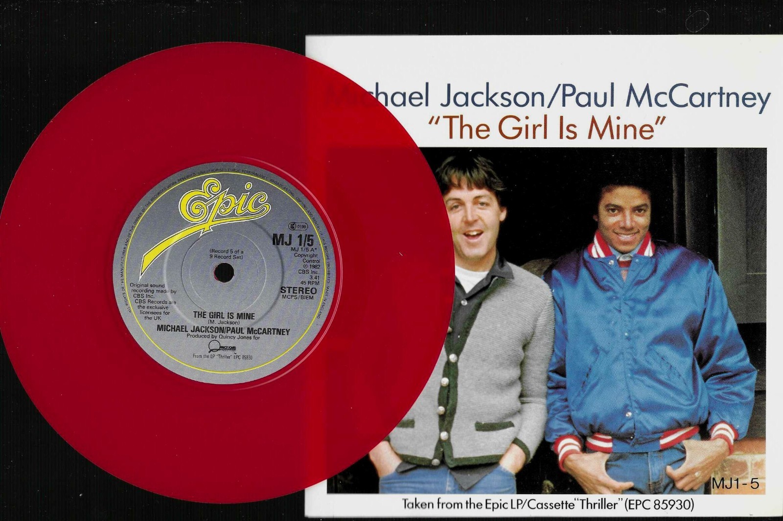 Michael JACKSON,Paul McCARTNEY The Girl is Mine UK 7″ RED VINYL 45 RPM Record NM