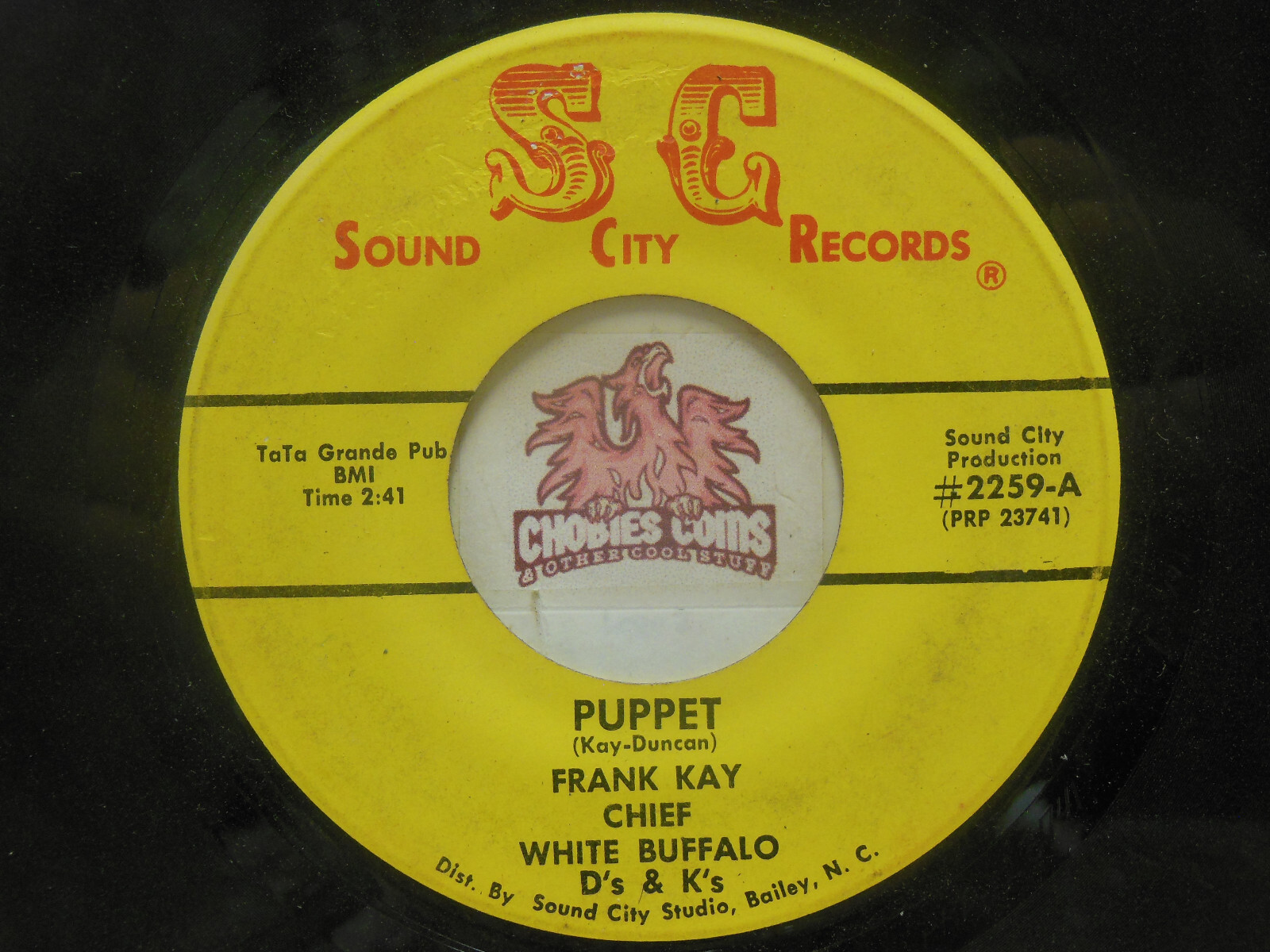 Frank Kay Chief White Buffalo – Puppet / I Can’t Have You, 45 RPM Fair/Low (22F)