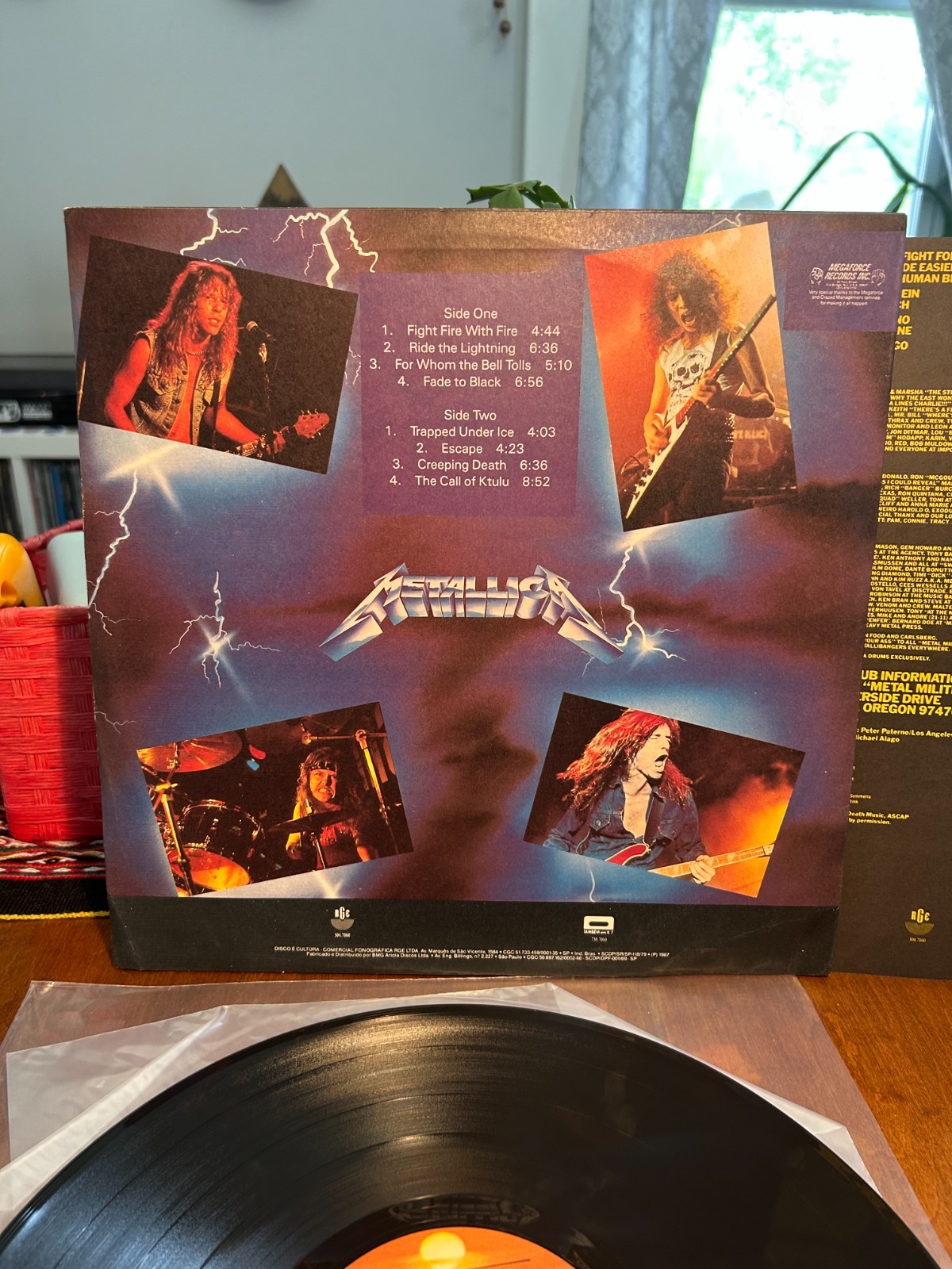 VG+ METALLICA 1987 Ride the Lightning LP Brazil Heavy Metal Thrash ACDC slayer