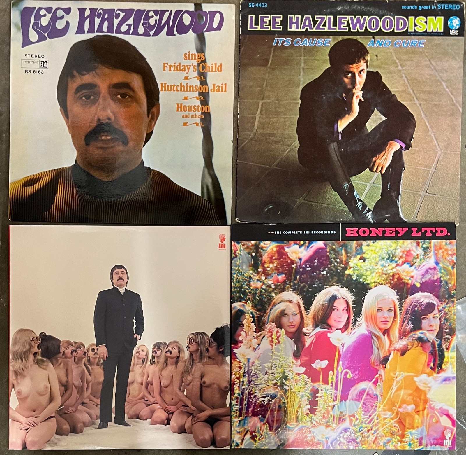 LEE HAZLEWOOD LP LOT – SINGLES & BACKSIDES/HONEY LHI COMPLETE/CAUSE/CHILD vinyl