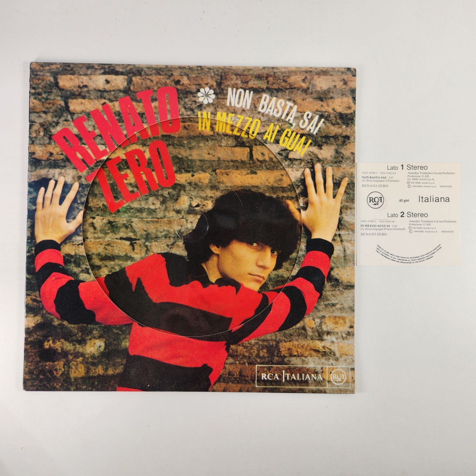 Renato Zero – Non Basta Sai In Mezzo Ai Guai Vinile 33 Giri Picture Disco Usato