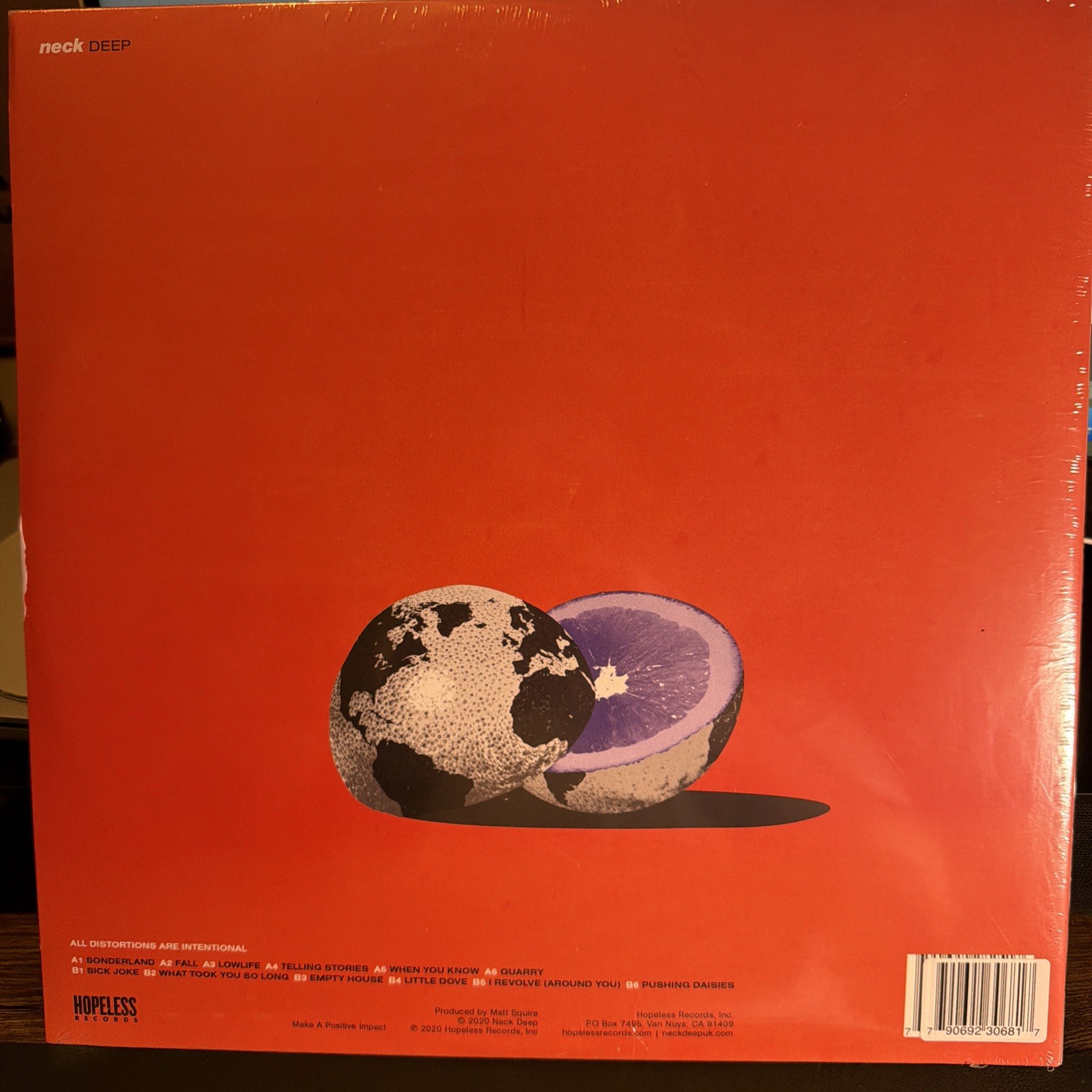 Neck Deep -All Distortions Are Intentional Zia Records Purple/Black/Orange Vinyl