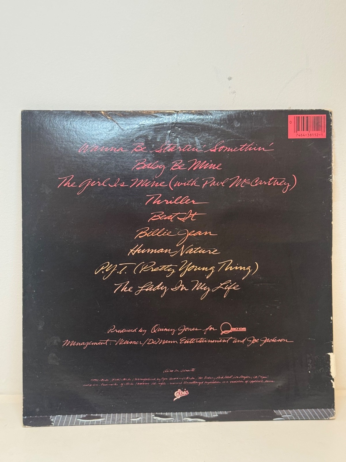 Michael Jackson Thriller OG First Press No MJ Credit W/ Sleeve Ultrasonic Clean