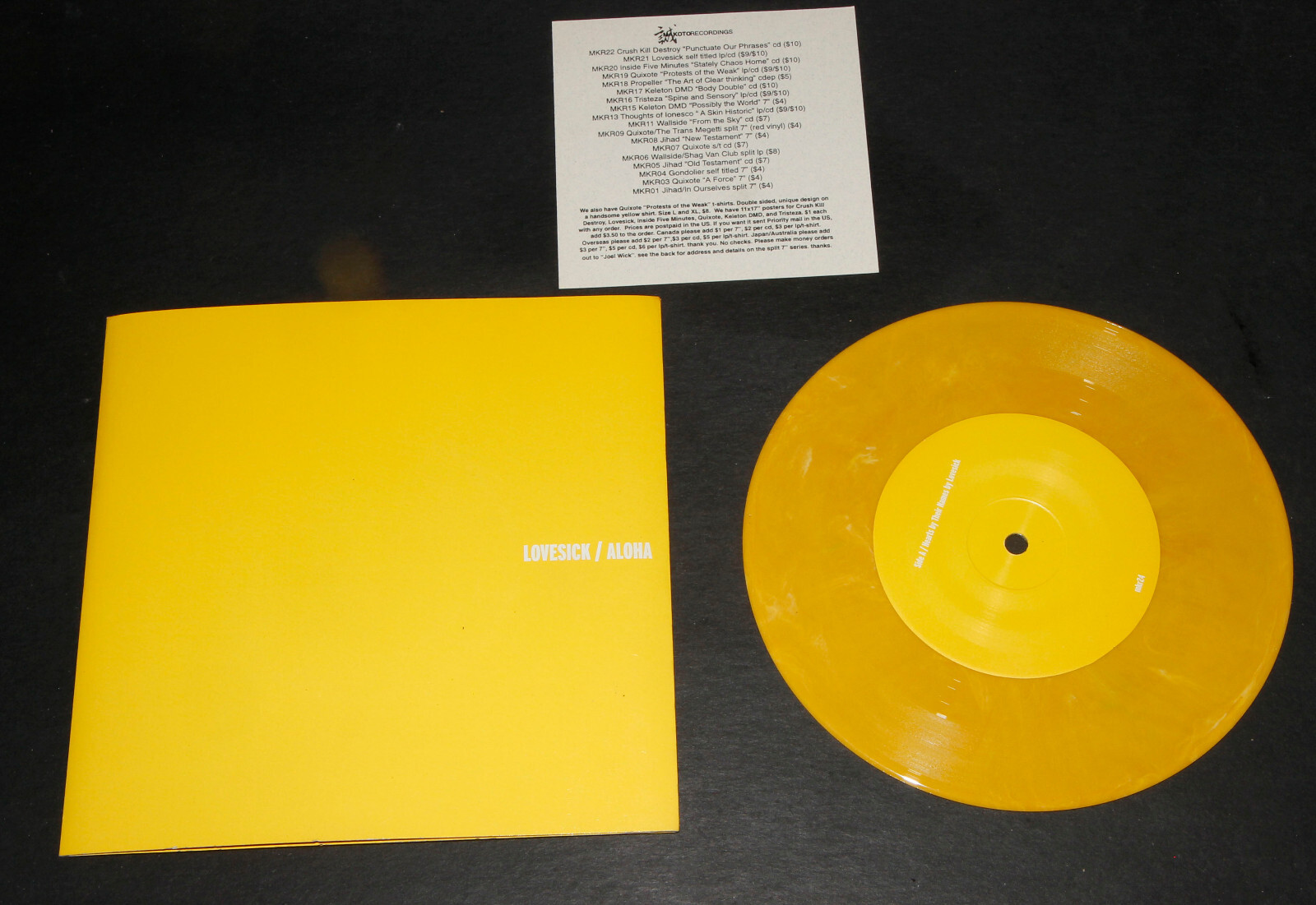 Lovesick / Aloha 7” 2001 Mars Volta Indie Cursive Still Life Mineral Braid