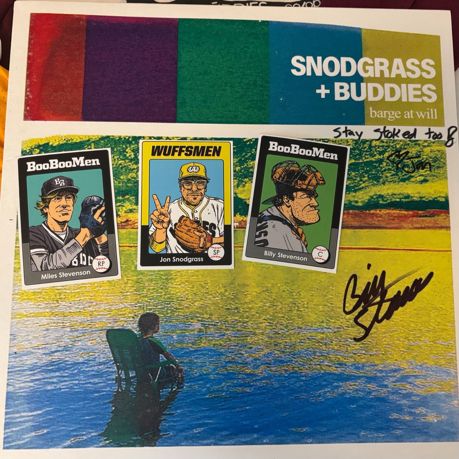 SNODGRASS + BUDDIES (signed + baseball cards) Barge At Will (LP) (Mint (M))