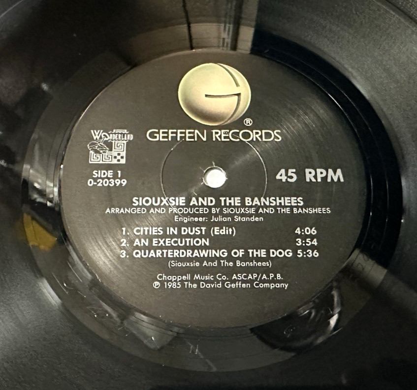 🔥SIOUXSIE AND THE BANSHEES “Cities In Dust” US PROMO 1st press 12″ 45 Goth Rock