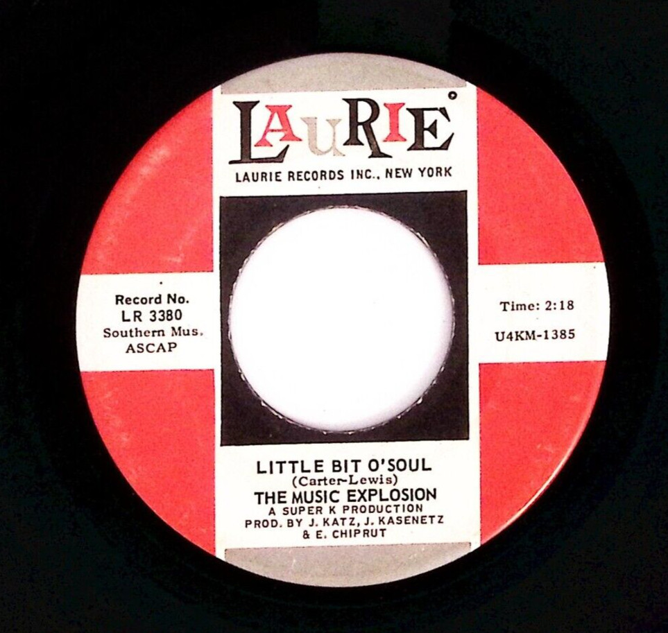 THE MUSIC EXPLOSION I SEE THE LIGHT/LITTLE BIT O’SOUL LAURIE VINYL 45 70-120