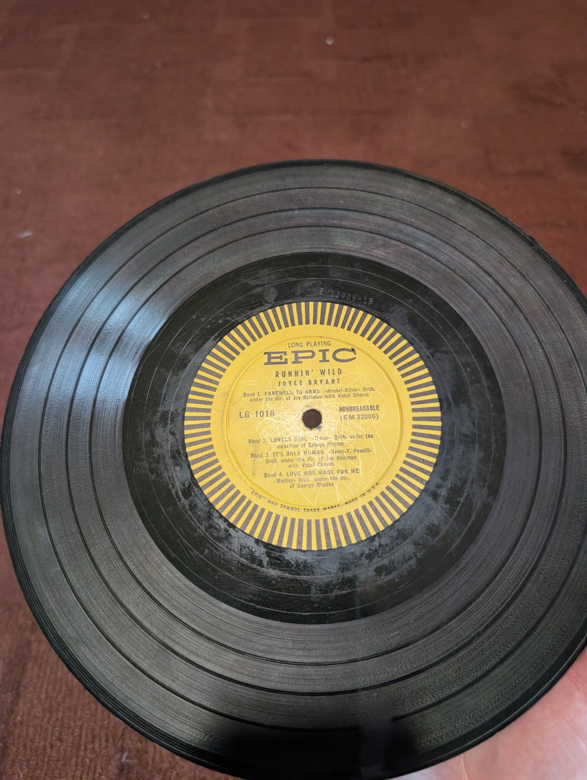 Joyce Bryant Runnin’ Wild 1954 Epic RARE Vocal Jazz 10″ LP
