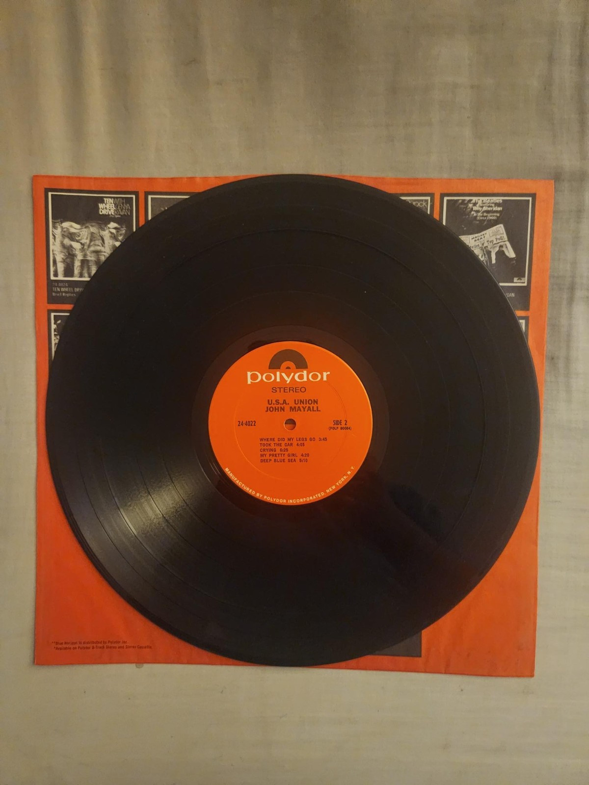 John Mayall USA Union LP 1970 24-4022 Excellent Condition-Very Nice!