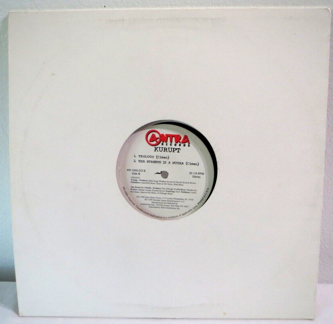 Kurupt – Girls All Pause – Antra Records – AN1002CO -Vinyl 12″ Record Clean 1999